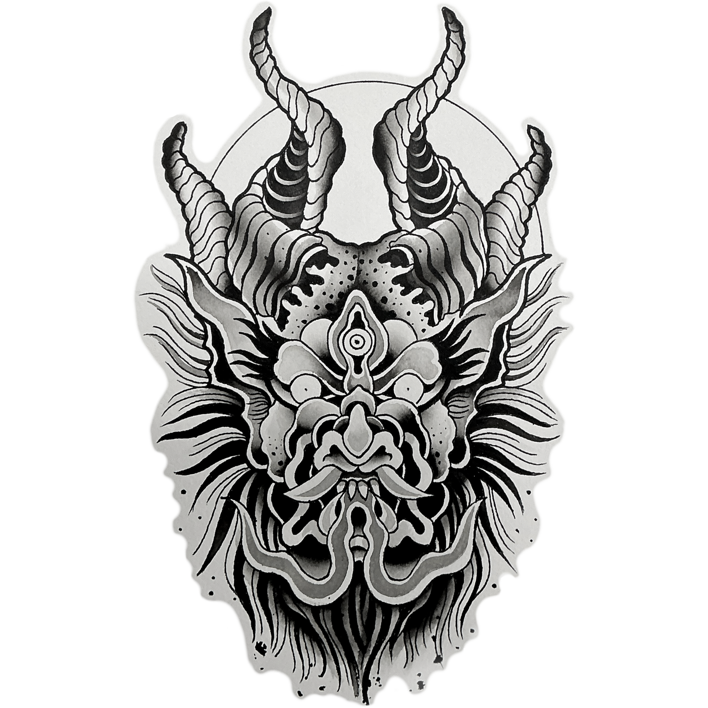 Oni Mask — One-of-One + Original Painting (8–14")