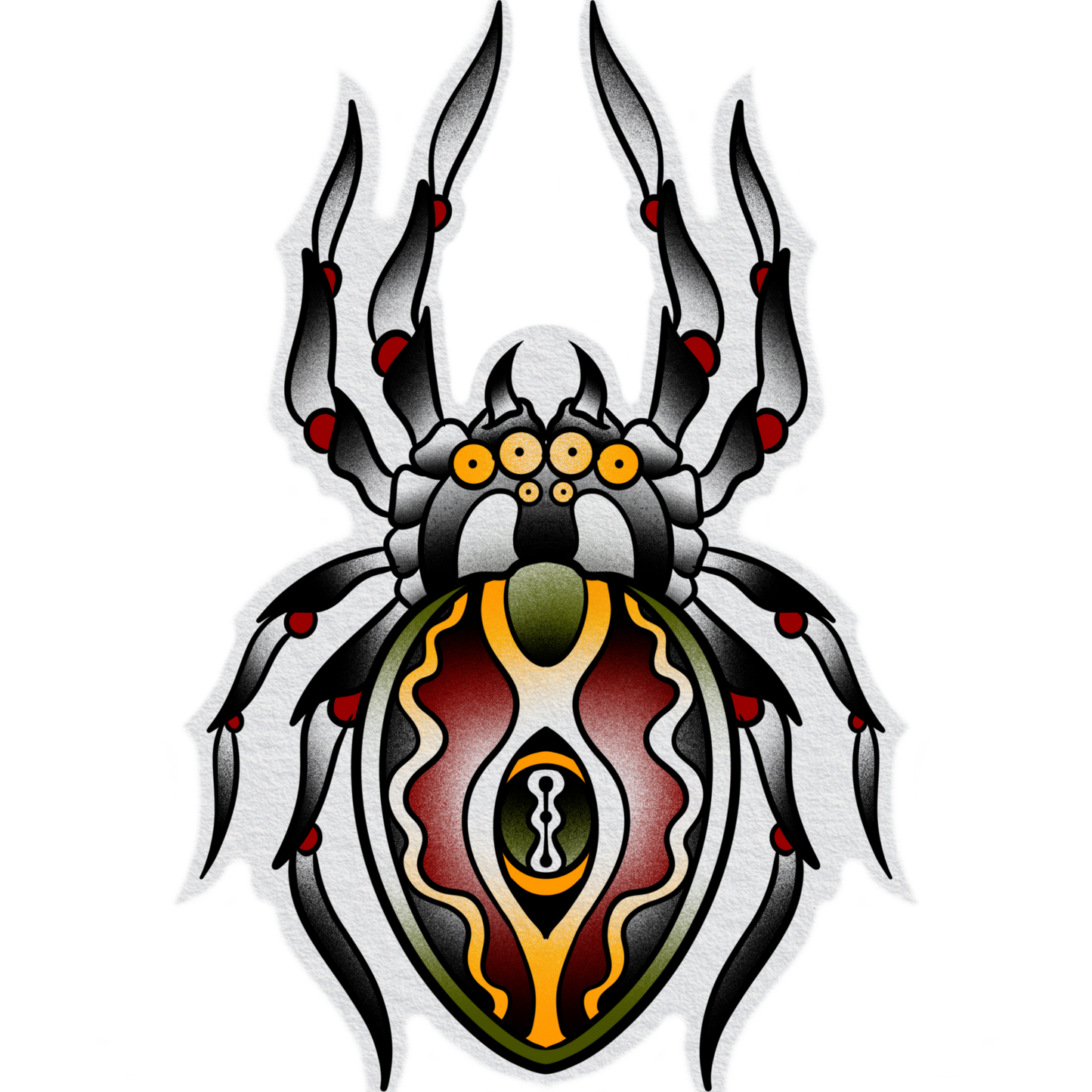 Ember Fang Spider — American Neo-Traditional