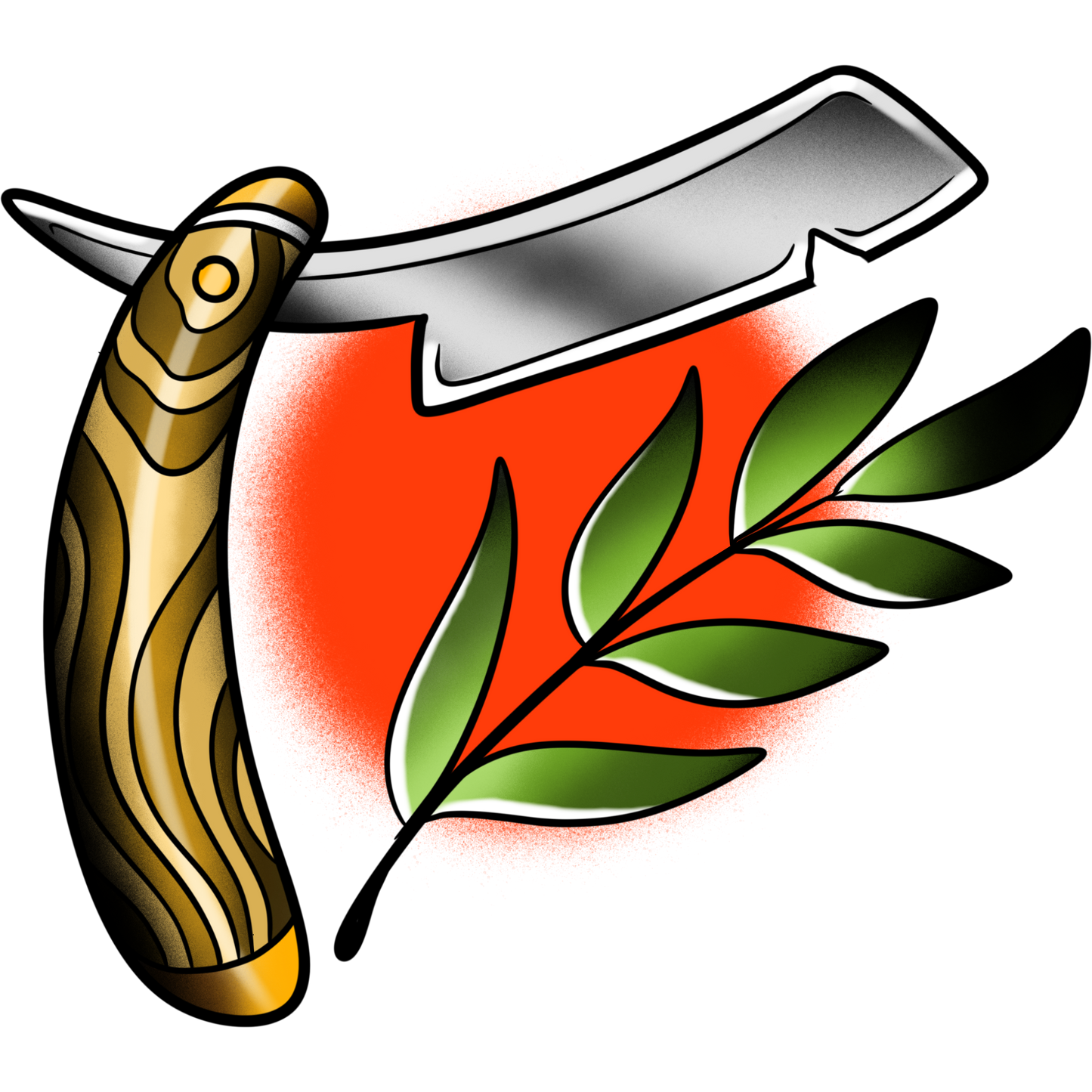 Olive Branch Razor — Neo-Traditional Barber Flash