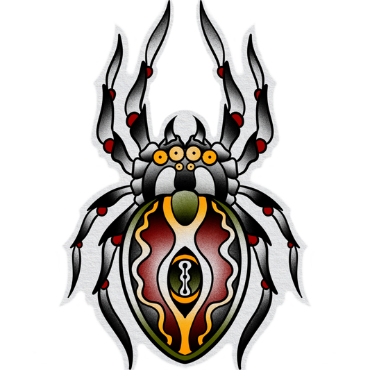 Ember Fang Spider — American Neo-Traditional