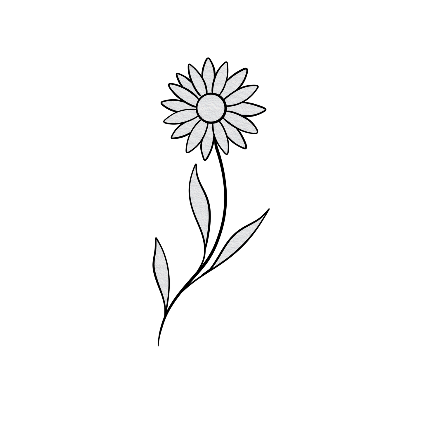 PF-01 Petite Floral — Daisy Stem (Fine Line • November Special)